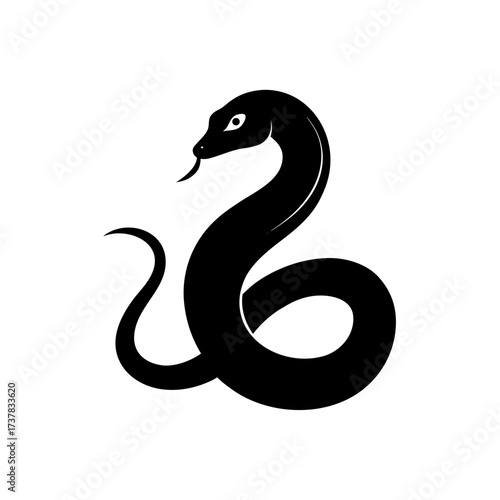 Wallpaper Mural Silhouette of a snake with its tongue out on transparent background Torontodigital.ca