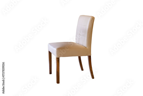 Wallpaper Mural Chair wooden legs with cream leather cushion Torontodigital.ca