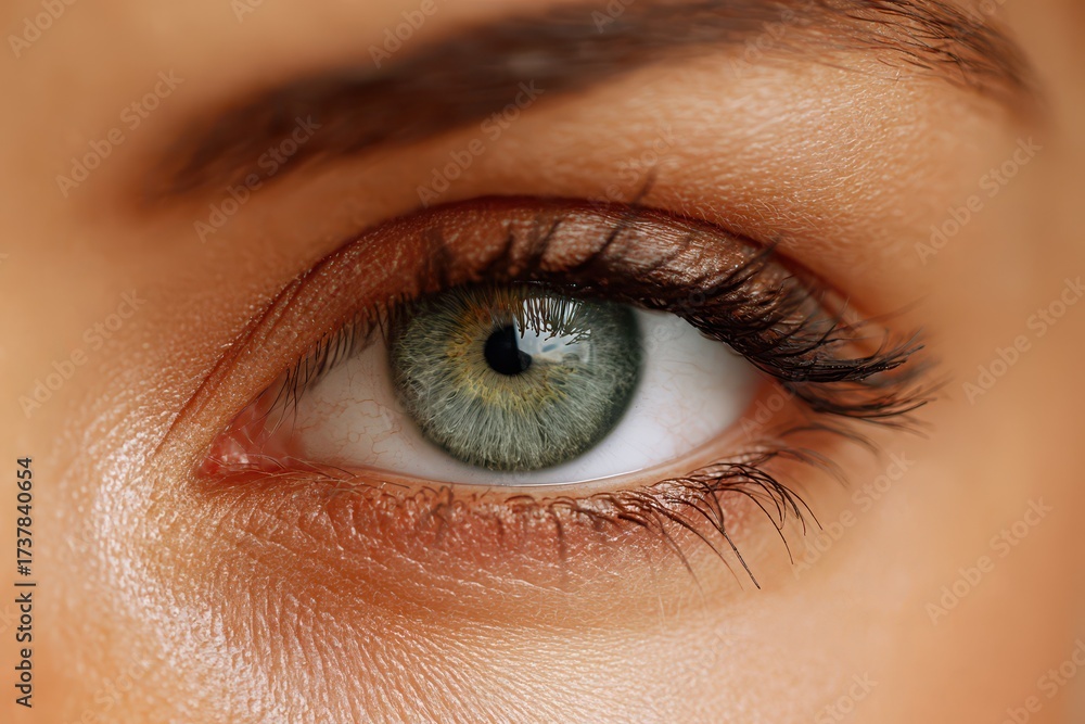 Fototapeta premium Macro Shot of a Striking Green Human Eye.