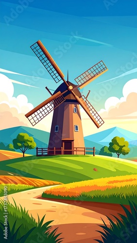 Windmill scene