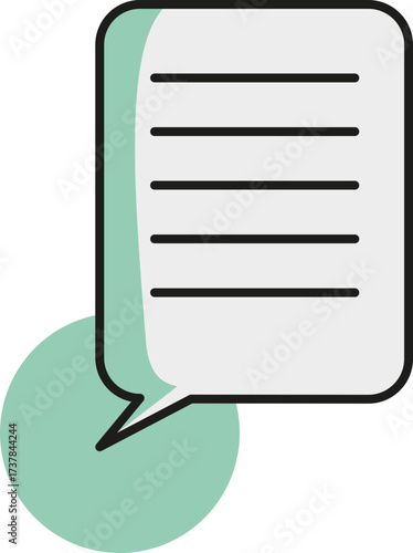 Minimalist document icon with speech bubble, ideal for communication concepts