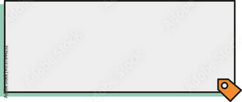 Minimalist frame with a price tag for product promotion and advertising