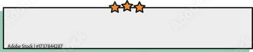 Modern stylish text box with three stars for reviews and recommendations