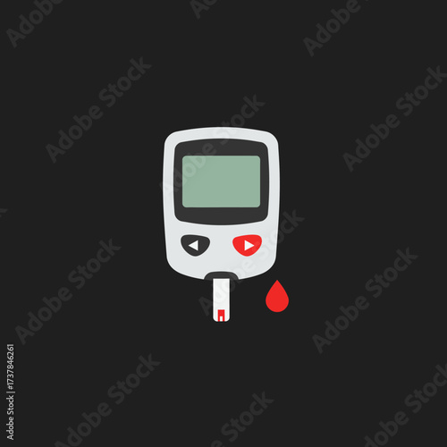 Blood Glucose Meter with Blood Drop for Diabetes Testing.