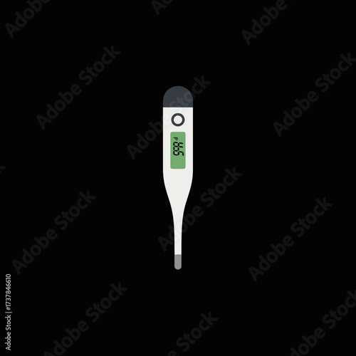 Digital medical thermometer showing a normal body temperature reading.