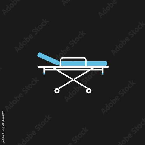 Emergency medical stretcher icon for hospital patient transport and care.