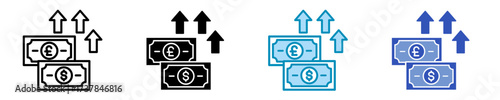 Money Growth  Icon Set Multiple Style Collection