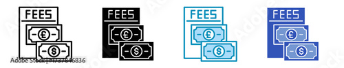 Payment Fees  Icon Set Multiple Style Collection
