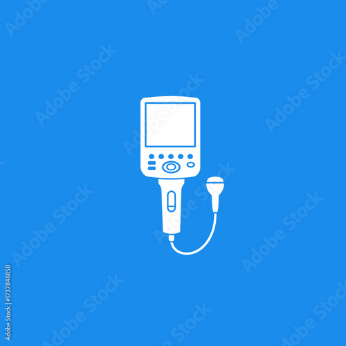 Handheld portable ultrasound machine medical device icon.