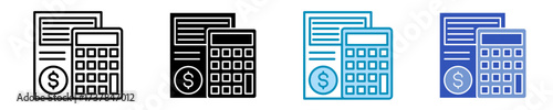 Accounting Report  Icon Set Multiple Style Collection