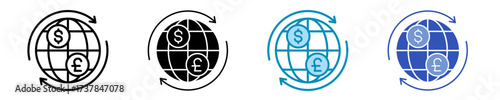 International Currency  Icon Set Multiple Style Collection