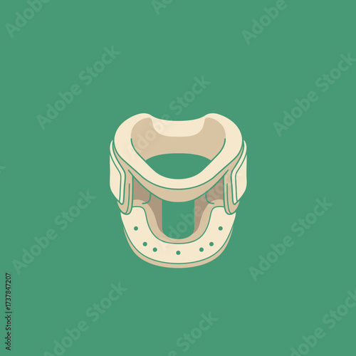 Medical neck brace for injury support and recovery treatment.