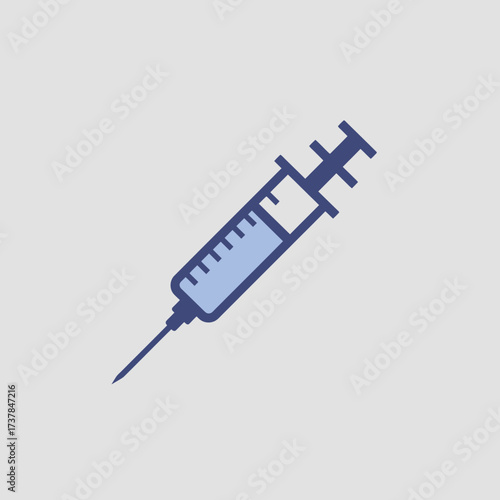 Medical syringe ready for injection, healthcare and vaccination concept, sterile needle.