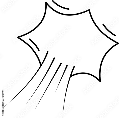 Dynamic white comic speech bubble on black background for creative designs