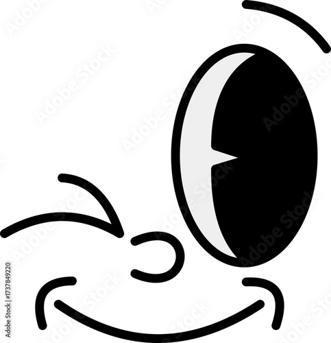 Cartoon winking face emotion design representing funny character expression