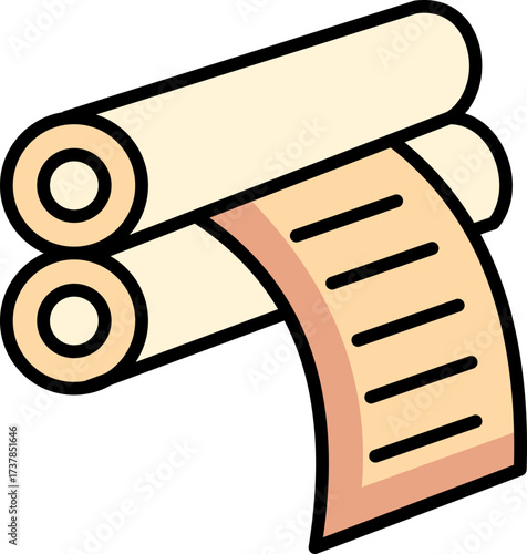 Paper press machine graphic, industrial manufacturing printing equipment icon illustration