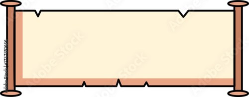 Stylized old parchment scroll illustration for historical designs and presentations
