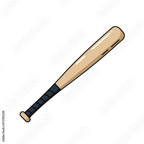 Handdrawn Detailed Baseball Bat Equipment for Sport Game Illustration
