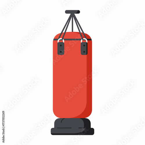 Flat Design Red Hanging Punching Bag Training Equipment Illustration