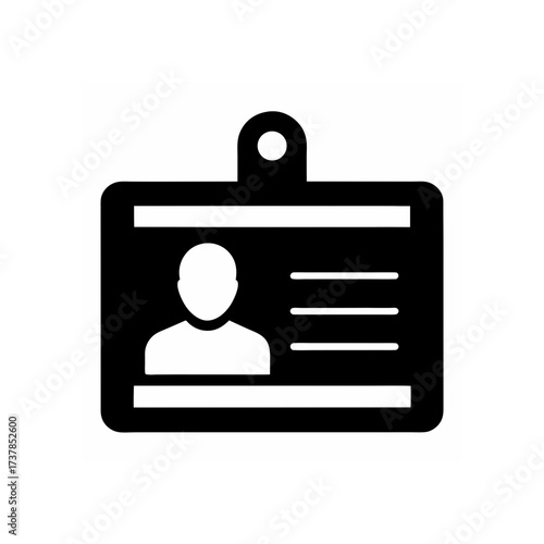 Identification card with person silhouette on transparent background