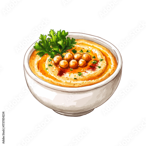hummus hand drawn illustration