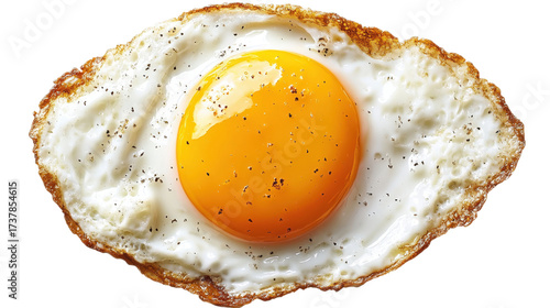 Sunny side up egg with pepper isolated on a transparent background