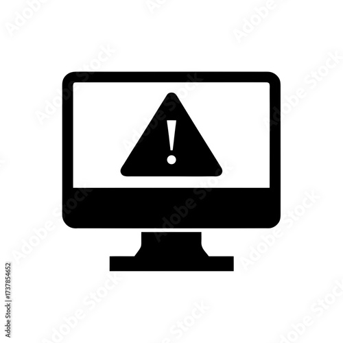 Computer screen showing an error message on transparent background silhouette