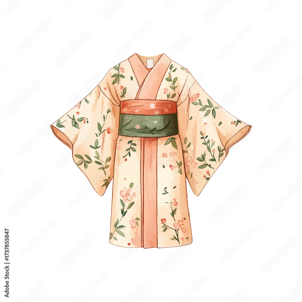 Naklejka premium kimono hand drawn illustration