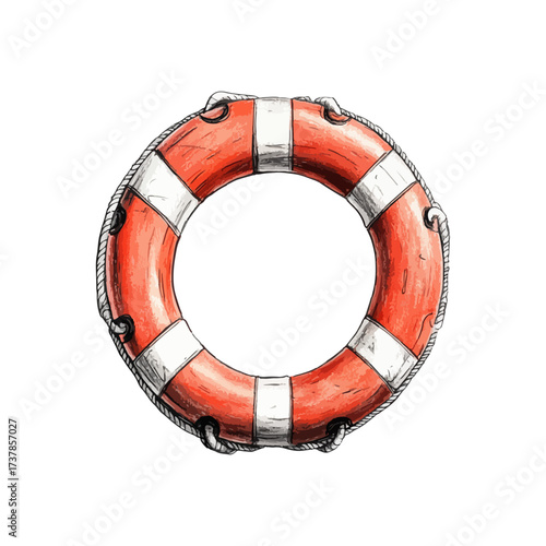 lifebuoy hand drawn illustration