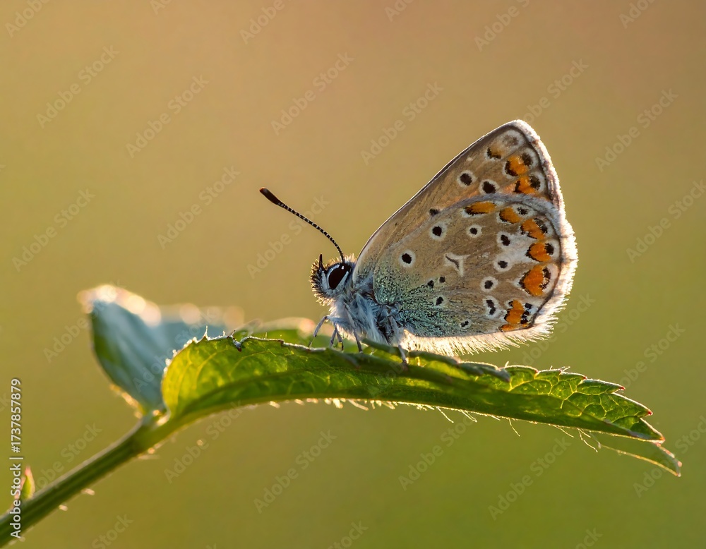 Fototapeta premium Closeup of a Butterfly on a Leaf.
