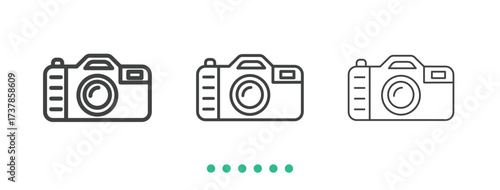 Camera icon. Thin line icon vector