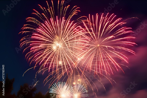 Colorful Diwali Fireworks Celebration Background – Festive Lights, Sparkles, and Night Sky for Festival of Lights