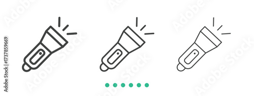 Flashlight icon. Thin line icon vector