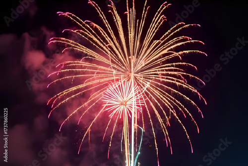 Colorful Diwali Fireworks Celebration Background – Festive Lights, Sparkles, and Night Sky for Festival of Lights