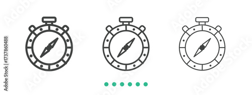 Compass icon. Thin line icon vector