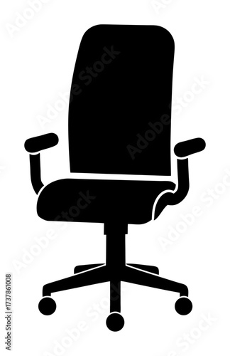 Vector art of black silhouette of an office chair