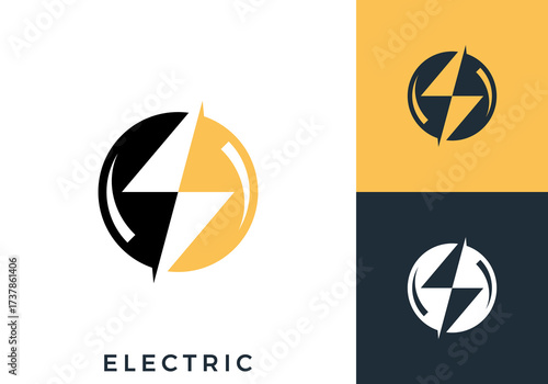 simple lighting power energy logo vector design