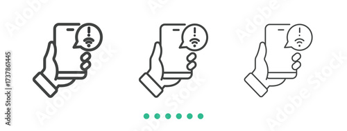 No signal icon. Thin line icon vector