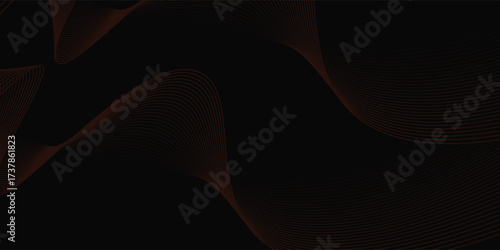 Abstract elegant gold glowing Hexagon with lighting effect sparkle on black lines