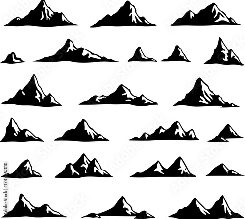 Alpine Peaks and Mountain Range Silhouettes