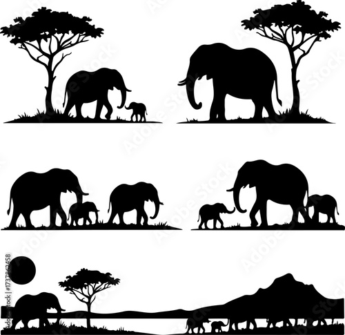 African Sunset Silhouette Bundle