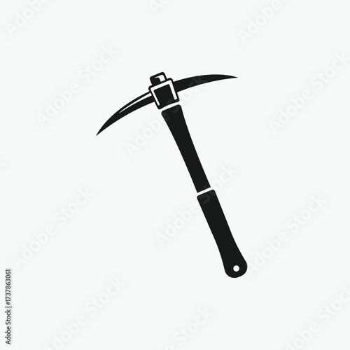 Pickaxe Stylized woodcut axe icon vector