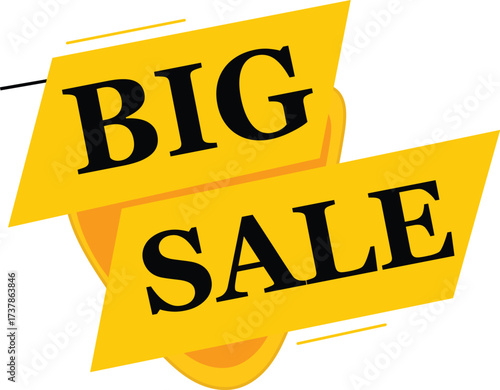 Bold yellow banner with black text announcing big sale, , perfect for promotional advertising and marketing