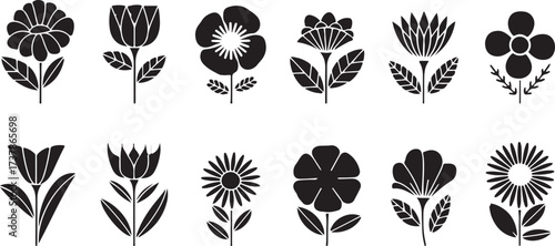 Flower Vector Illustration, Floral Art Design, Nature Blossom Icon, Botanical Symbol Vector, Garden Flower Collection, Artistic Petal Graphic, Decorative Bloom Art, Natural Floral Clipart, Elegant Flo