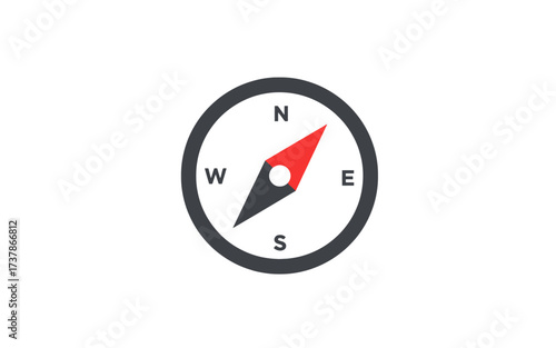 A simple, clean graphic illustration of a compass with red and black pointers against a white background. Free Download A simple, clean graphic illustration of a compass with red and black pointers against a white background. - GFXLoad