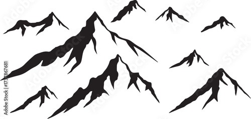 mountain silhouette vector, mountain range art, nature landscape design, outdoor adventure svg, black mountain clipart, hiking travel artwork, scenic mountain illustration, wild hill shape, freedom na