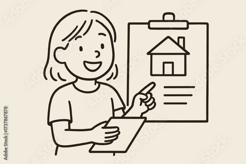 Smiling Boy Holding Drawing of House – Education and Creativity Concept