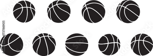 sports ball silhouette, basketball soccer ball vector, sports equipment clipart, black sports art, athletic game svg, football volleyball design, fitness sports graphic, recreation game icon, minimal 
