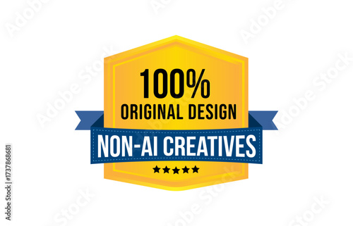 100 percent original design badge, non-ai creatives sign in vector EPS format