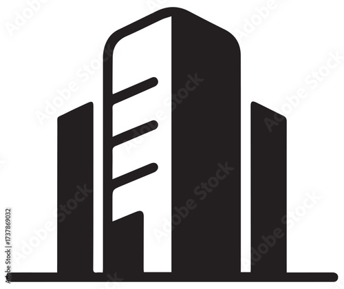 School or Government Building Icon Silhouette institution